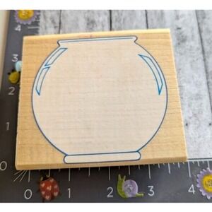 Rubber Stampede Fish Bowl Z063-H Rubber Stamp Wood #C91